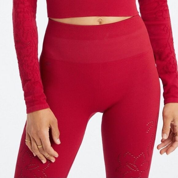 Fabletics Flora seamless deep red leggings C34 - Picture 4 of 9